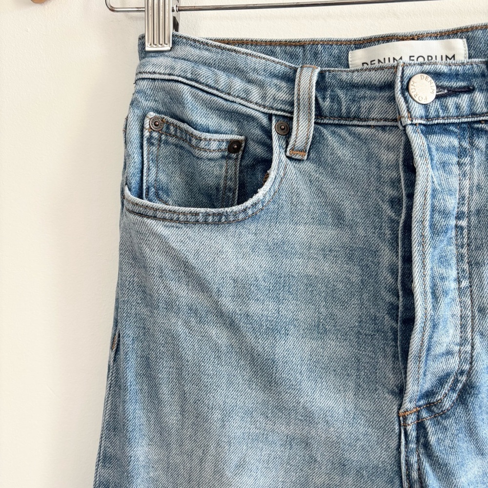 Denim Forum Aritzia The Arlo Hi-Rise Straight Jean Distressed - Picture 3 of 14